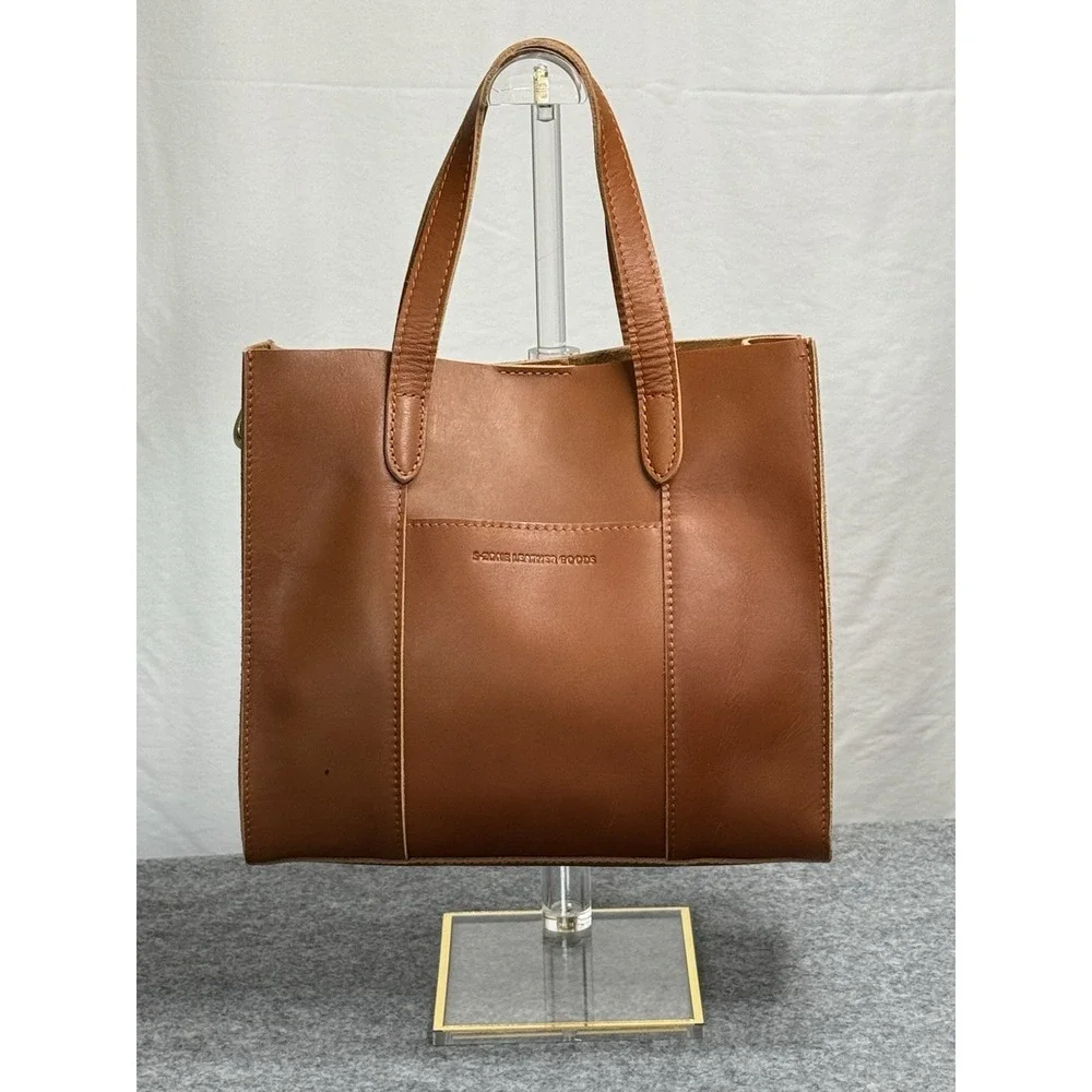 S-Zone Cow Split Leather Handbag Brown‎ Size Medium